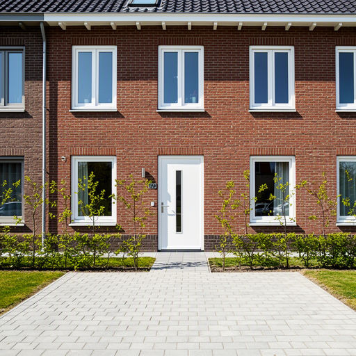 Kunststof kozijnen aan de voorgevel van een woning in Leiden