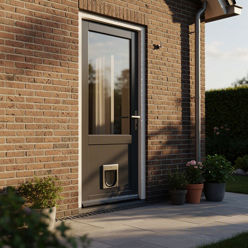 Monteur plaatst een kunststof achterdeur bij een woning in Leiden